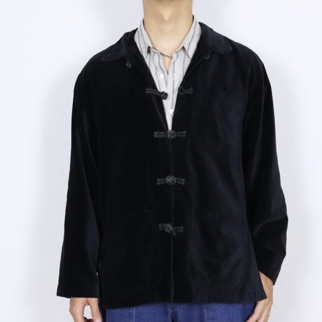 French Vintage Velvet Kung-Fu Jacket 1990s.