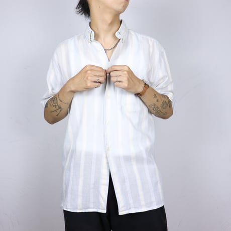 French Vinage Button Down S/S Shirt 1980s