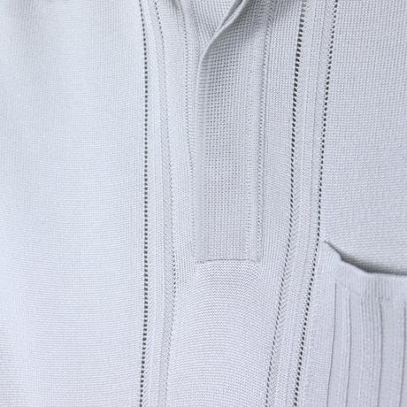 Italian Vintage Silver Knit Polo Shirt 1980-90s