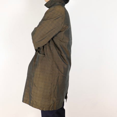 Euro Vintage Shadow Check Boa-Lined Coat 1970s