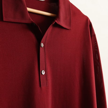 French Vintage "RED WINE" Knit Polo Shirts 1960-70s