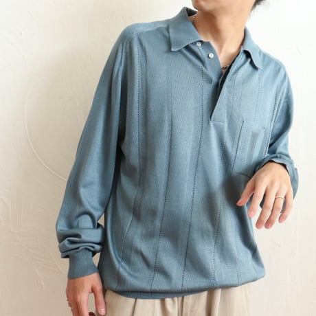 Italian Vintage "SKY" Knit Polo Shirts 1980s