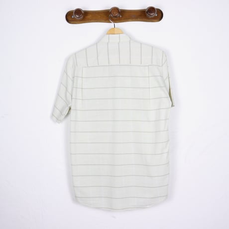 Italian Vintage Windowpane Check BD S/S Shirts 1980-90s