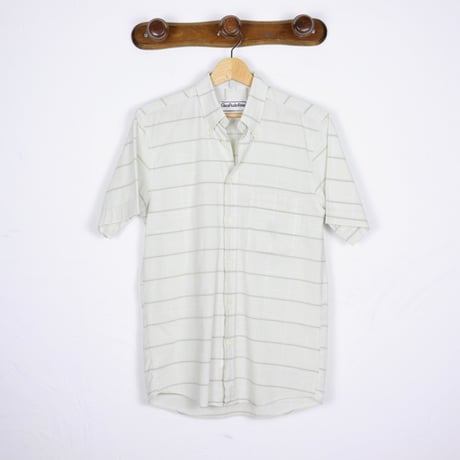 Italian Vintage Windowpane Check BD S/S Shirts 1980-90s