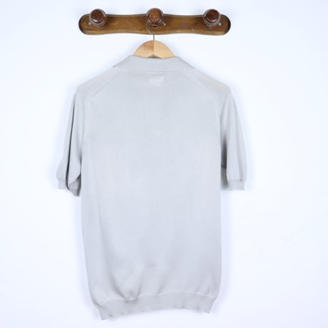 Italian Vintage Silver Knit Polo Shirt 1980-90s