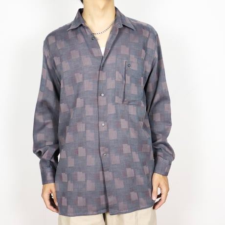 French Vintage Geometric Pattern Shirts 1980-90s