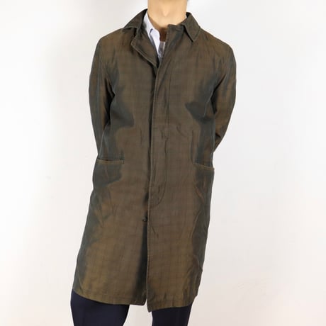 Euro Vintage Shadow Check Boa-Lined Coat 1970s