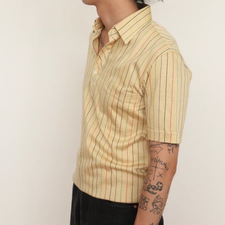 Euro Vintage Mulch Stripe Polo Shirts 1980s