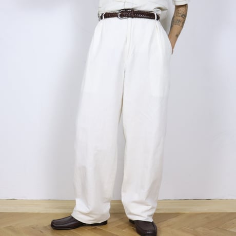 Euro Vintage Linen 2-Tuck Trousers 1980s