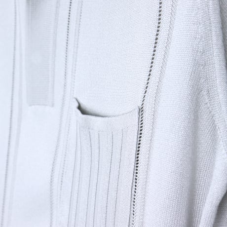 Italian Vintage Silver Knit Polo Shirt 1980-90s
