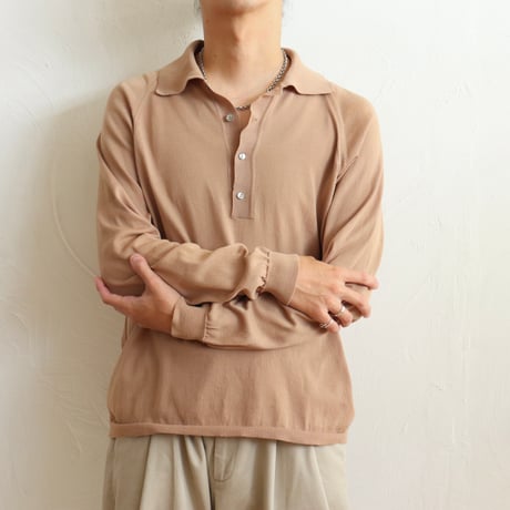 Euro Vintage "SAND" Knit Polo Shirts 1970s