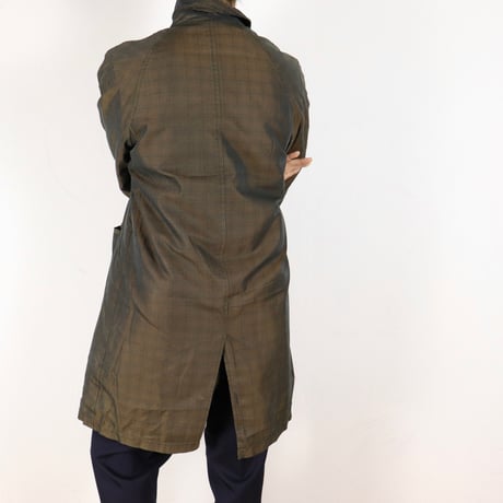 Euro Vintage Shadow Check Boa-Lined Coat 1970s