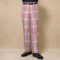 70's CORBIN for Orbach's マドラスチェック柄スラックス ホワイト×レッド×ネイビー