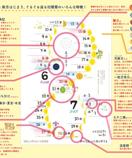 煌・木版画　旧暦暦 2027