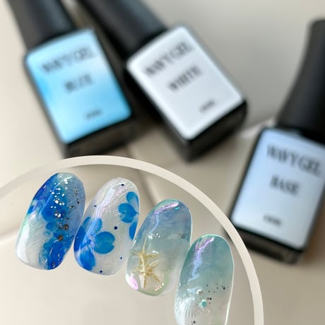 ウェイビージェル (BLUE/WHITE/BASE) - 新感覚の広がり３本セット