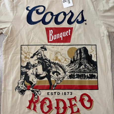 【新品・タグ付】クアーズ ビール 企業Tシャツ L ロデオ 刺繍 両袖ロゴ