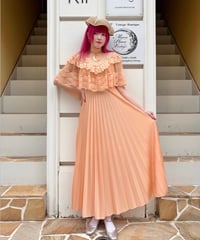 1970s vintage coral maxi dress