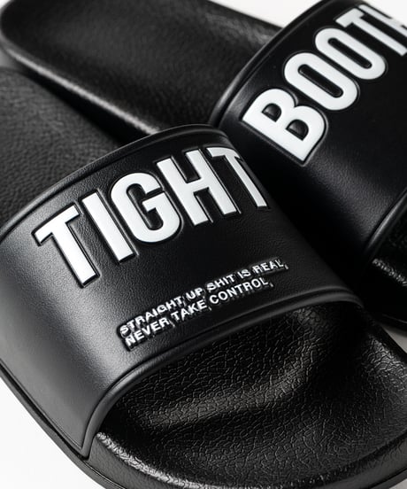 TIGHTBOOTH | TBPR / BIG LABEL SLIDE SANDAL | Black