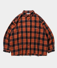 𝐓𝐈𝐆𝐇𝐓𝐁𝐎𝐎𝐓𝐇 | TBPR / PLAID FLANNEL L/S SHIRT | Navy x Orange