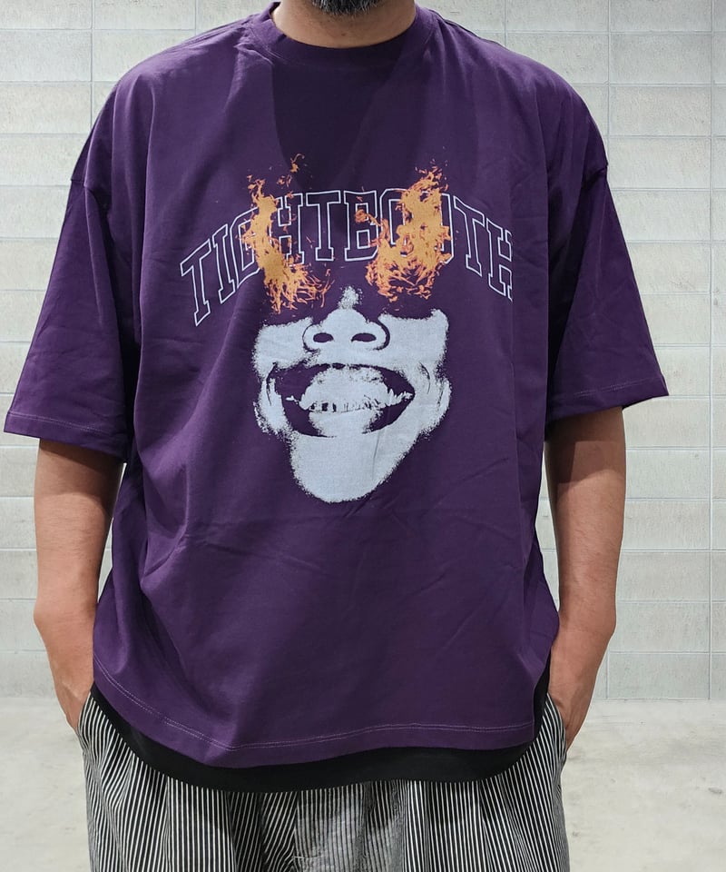 TIGHTBOOTH BURNING S/S T-SHIRTブラック Lサイズ 𝐓𝐈𝐆𝐇𝐓𝐁𝐎𝐎𝐓𝐇 | TBPR / BURNING S/S T-SHIRT | Black