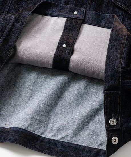 𝐓𝐈𝐆𝐇𝐓𝐁𝐎𝐎𝐓𝐇 | TBPR / FLOCKY DENIM JAKCET | Navy