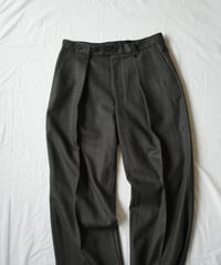ULTERIOR "Melange Barathea Stripe Tucked Trousers"