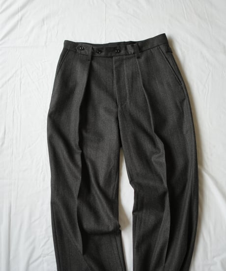 ULTERIOR "Melange Barathea Stripe Tucked Trousers"