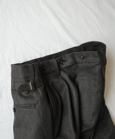 ULTERIOR "Melange Barathea Stripe Tucked Trousers"