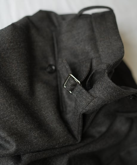 ULTERIOR "Melange Barathea Stripe Tucked Trousers"