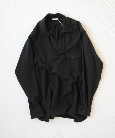 ULTERIOR "Washed Super Fine Wool Viyella Skipper Shirt"