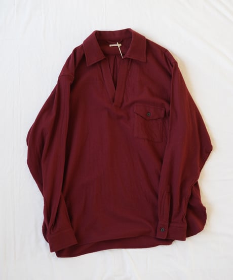 ULTERIOR "Washed Super Fine Wool Viyella Skipper Shirt"