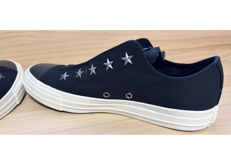 【新品・送料無料・デッドストック】コンバース　CONVERSE ALL STAR STARSLIP OX メンズスニーカー26.5cm 黒/ガンメタリック（スタッズ）