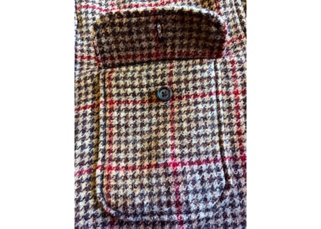POLO RALPH LAUREN ポロラルフローレン　スエードパッチウールチェックオーバーシャツ　M（US）ウールブレンド