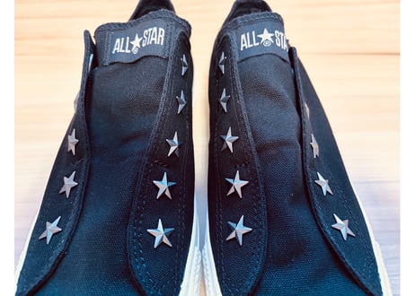 【新品・送料無料・デッドストック】コンバース　CONVERSE ALL STAR STARSLIP OX メンズスニーカー26.5cm 黒/ガンメタリック（スタッズ）