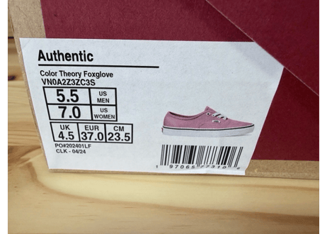 バンズ　VANS オーセンティック　Theory Foxgloveピンク　レディーススニーカー23.5cm