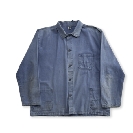 70s French Work Jacket "Faded Ink Blue"