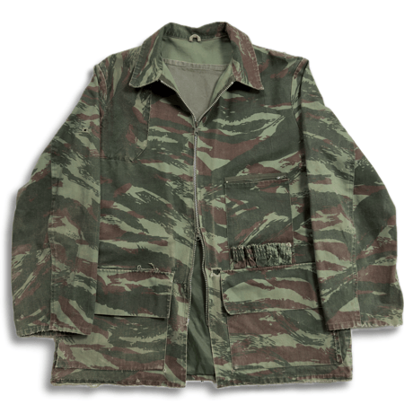 【Vintage】60s-70s French Lizard Camo Hunting Jacket "BORO / Repaired"