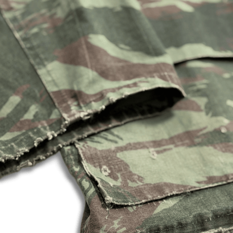 【Vintage】60s-70s French Lizard Camo Hunting Jacket "BORO / Repaired"