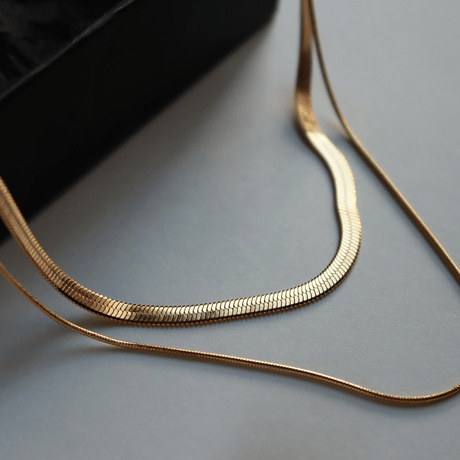 double layered metal necklace　SH1144