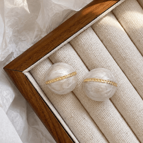 enamel gold line earrings　SH1145