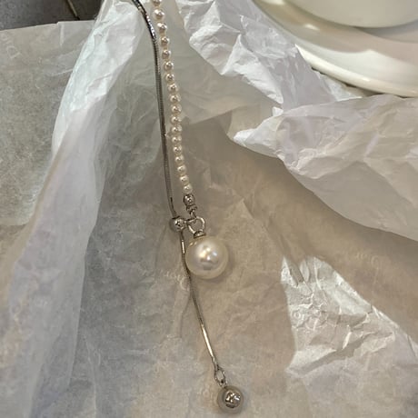 asymmetric pearl long necklace　SH1162
