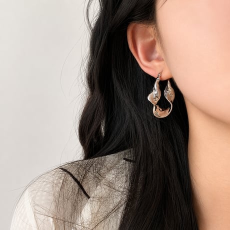 nuance metal hoop earrings　SH1141