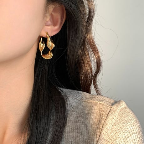 nuance metal hoop earrings　SH1141