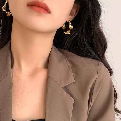 nuance metal hoop earrings　SH1141
