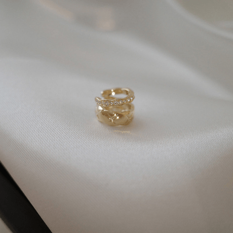 double layer star bijou gold ear cuff　SH1137