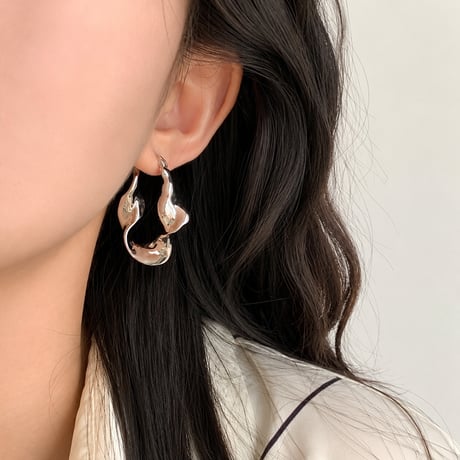 nuance metal hoop earrings　SH1141