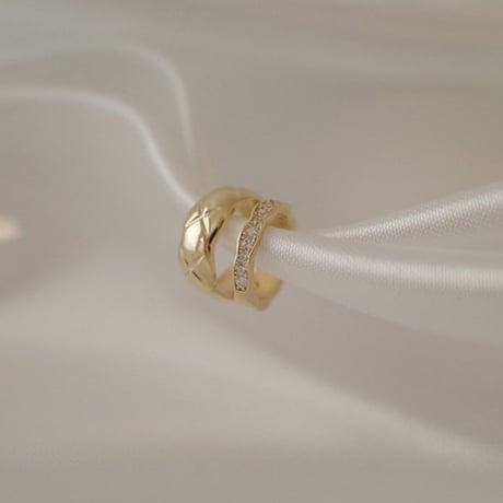 double layer star bijou gold ear cuff　SH1137