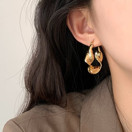 nuance metal hoop earrings　SH1141