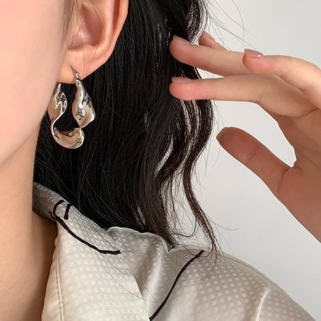 nuance metal hoop earrings　SH1141