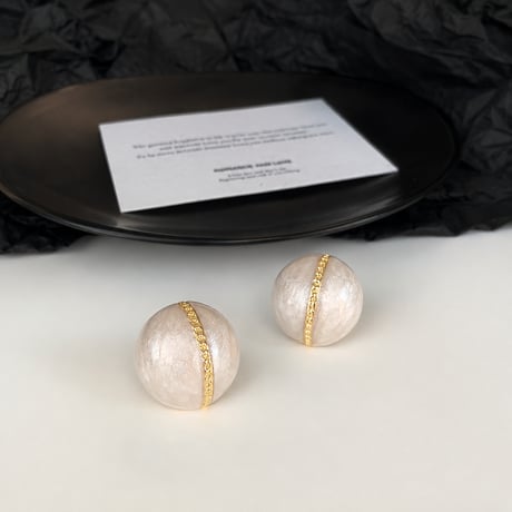 enamel gold line earrings　SH1145